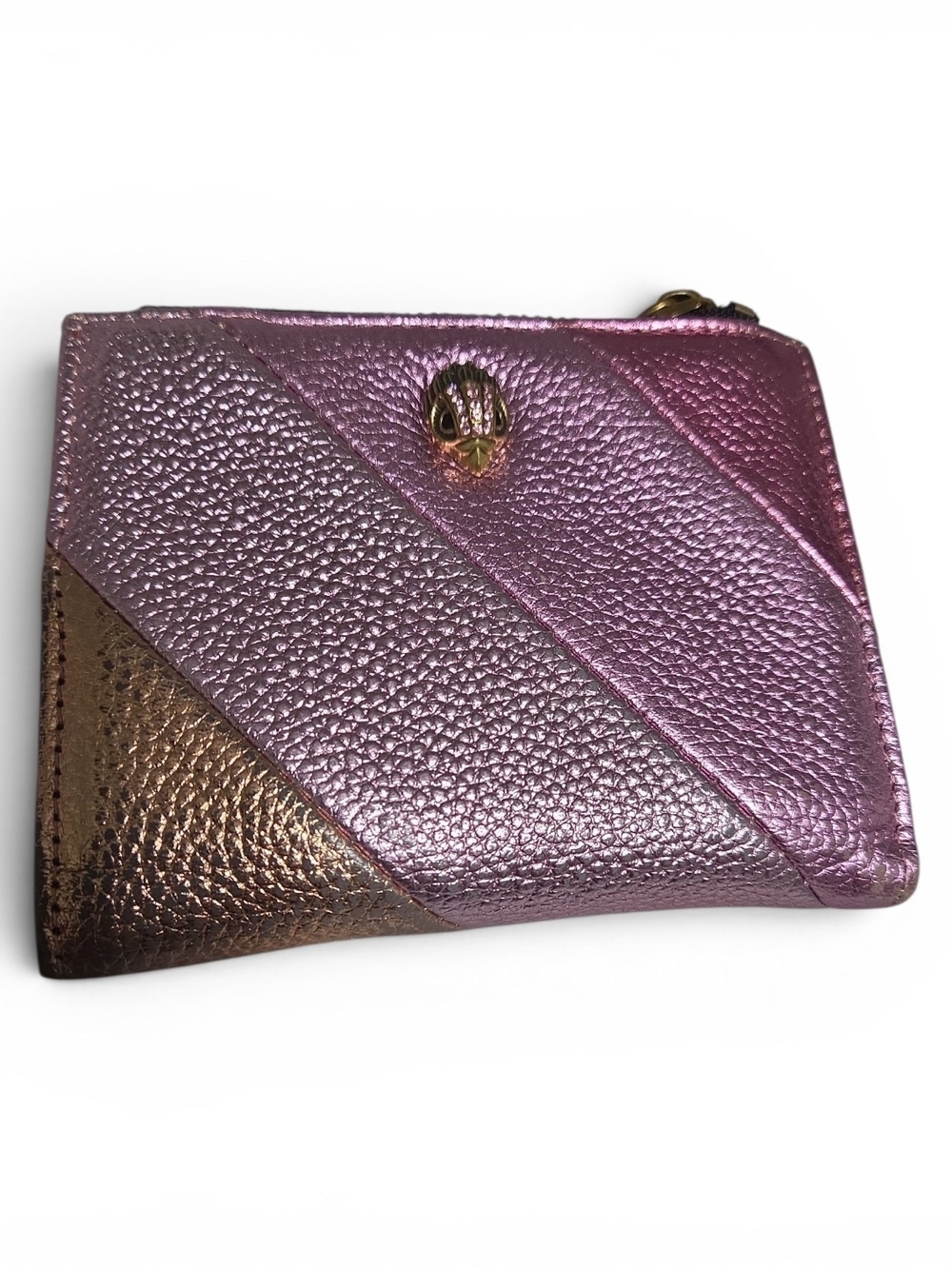 Kurt Geiger Metallic Pink and Bronze Zip  Wallet - Women's Compact Wallet